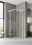 Kermi Eck-Halbteil links Nica C2L 1200x2000, silber hochglanz, ESG klar,