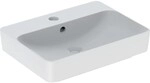 Geberit VariForm Aufsatz-Waschtisch, rechteckig mit Hahnlochbank, 60x45cm, mit