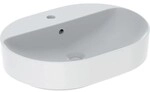 Geberit VariForm Aufsatz-Waschtisch, elliptisch mit Hahnlochbank, 60x45cm, mit