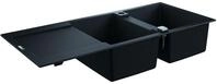 GROHE Kompositsp&uuml;le K500 31647 2 Becken 1160x500mm mit ATF re/li granit schwarz,