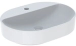 Geberit VariForm Aufsatz-Waschtisch, elliptisch mit Hahnlochbank, 60x45cm, ohne