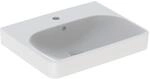 Geberit Smyle Square Waschtisch, 55x44cm mit Hahnloch, mit &Uuml;berlauf, KeraTect,