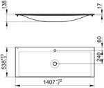 Keuco Keramikwaschtisch Edition 11 31160, B: 1405, H: 17, T: 538 mm, mit