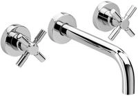 Herzbach LIVING stilo Waschtischarmatur farbset br&uuml;cke auslauf 160 chrom,