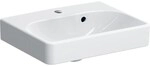 Geberit Smyle Square Handwaschbecken, 45x36cm mit Hahnloch, mit &Uuml;berlauf asym.,