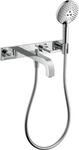 Hansgrohe 3-L.Wannenarmatur Axor Citterio F-Set Wand chrom m.Hebelgriff/Platte