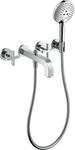 Hansgrohe 3-L.Wannenarmatur Axor Citterio F-Set Wand chrom Kreuzgriff/Handbr.ohne
