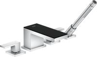 Hansgrohe 4-Loch Wannenarmatur Axor MyEdition F-Set schwarz/chrom Wannenrandmontage,