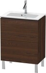 Duravit L-Cube Waschtischunterbau bodenstehend Nussbaum geb&uuml;rstet Matt 620x391x704