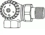 Heimeier Winkel-Eck-Ventilunterteil V-Exakt 2, links, 1/2" 3713-02.000