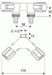 Schell NA-Doppelventil COMFORT mit RFV 1/2"chrom mit zwei Schlauchanschl&uuml;ssen