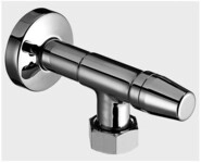 Schell Wasserz&auml;hler-Eckventil 1/2 " " chrom mit 3/4 " "&Uuml;M mit Plombiervorrichtung