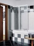 Kermi Faltwand Vario 2000 FW2 0600x1400, silber mattglanz, ESG klar mit...