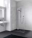 Kermi Pendel-Falt Liga 2YL 1200x2000, silber hochglanz, ESG klar mit KermiClean,