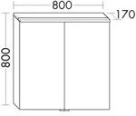 Burgbad Spiegelschrank Eqio 800x800x170 Wei&szlig; Hochglanz, SPGS080F2009...