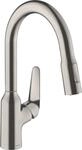 Hansgrohe Sp&uuml;ltischmischer 180 Ausziehbrause M429-H180ST edelstahl-optik, 71801800