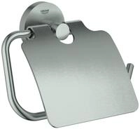 GROHE WC-Papierhalter Essentials 40367 Metall mit Deckel supersteel, 40367DC1