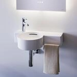 LAUFEN Handwaschbecken VAL 315x550x155 1 Hahnloch links mit &Uuml;berlauf Ablage...