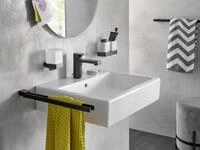 emco loft Einhand-Seifenspender Glasteil satiniert, Kunststoffpumpe, schwarz,