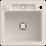 Villeroy & Boch Einbausp&uuml;le Siluet 50 S 510x510mm Exc-Garn. aus TitanCeram Crema