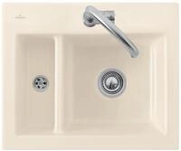 Villeroy & Boch Einbausp&uuml;le Subway 60 XM 620x510mm Exc-Garn. aus Keramik Almond