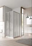 Kermi Eck-Halbteil Nova 2000 ED2 0900x2000, silber mattglanz, Kunstglas Kerolan
