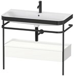 Duravit Happy D.2 Plus c-bonded Set mit Metallkonsole und Schubkasten Wei&szlig;