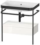 Duravit Happy D.2 Plus c-bonded Set mit Metallkonsole und Schubkasten Wei&szlig;...
