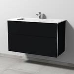 Sanipa 3way Keramik-Set Design Keramik-Waschtisch und Unterbau mit 2 Ausz&uuml;gen,