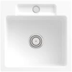 Villeroy & Boch Einbausp&uuml;le Siluet 50 S flat 470x470mm Ablgarn. aus TitanCeram Snow