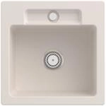 Villeroy & Boch Einbausp&uuml;le Siluet 50 S 510x510mm Ablgarn. aus TitanCeram Crema