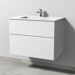 Sanipa 3way Keramik-Set Design Keramik-Waschtisch und Unterbau mit 2 Ausz&uuml;gen,