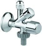 Grohe Kombi-Eckventil 22036 DN15 1/2''x3/8''x3/4'' selbstd. A.-gew. chrom, 22036000