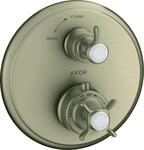 Hansgrohe Thermostat Unterputz Axor Montreux F-Set brushed nickel mit Absperrventil,