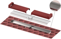 Tece drainline-Evo Rinne mit WFA, 700 mm befestigte Seal System Dichtmanschette,
