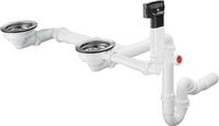 Hansgrohe Manuelle Ab- und &Uuml;berlaufgarnitur Doppelbecken Granit D17-10, 43928000