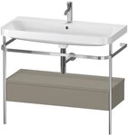 Duravit Happy D.2 Plus c-shaped Set mit Metallkonsole und Schubkasten Stein Grau