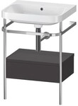Duravit Happy D.2 Plus c-shaped Set mit Metallkonsole und Schubkasten Graphit