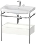 Duravit Happy D.2 Plus c-shaped Set mit Metallkonsole und Schubkasten Wei&szlig;