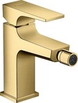 Hansgrohe Bidetmischer Metropol Polished Gold-Optik mit Push-Open Ablaufgarnitur,