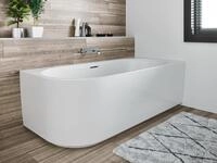 Riho wandstehende Badewanne Desire Corner 184x84 L seidenmatt wei&szlig;/s, B088002220