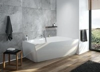 Hoesch Badewanne iSensi Trapez 1500x1000 Monolith rechts mit &Uuml;berlaufbef&uuml;llung