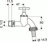 Schell Auslaufventil mit Knebelgriff 1/2" mattchrom 034050399
