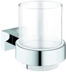 Grohe Glas mit Halter Essentials Cube 40755 chrom, 40755001 40755001