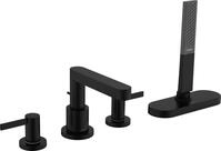 Hansgrohe 4-Loch Wannenarmatur Finoris F-Set Wannenrandmontage mit sBox mattschwarz,