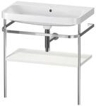 Duravit Happy D.2 Plus c-shaped Set mit Metallkonsole Nordic Wei&szlig; Seidenmatt