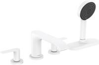 Hansgrohe 4-Loch Wannenarmatur Vivenis F-Set Wannenrandmontage mit sBox mattweiss,