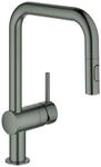 GROHE EH-Sp&uuml;ltischbatterie Minta 32322 U-Auslauf Sp&uuml;lbrause hard graphite geb.,