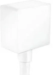 Hansgrohe Schlauchanschluss DN15 Fixfit Square mit R&uuml;ckflussverhinderer mattweiss,
