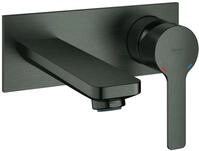 GROHE 2-Loch-WT-Wandbatterie Lineare 19409_1 FMS hard graphite geb&uuml;rstet, 19409AL1